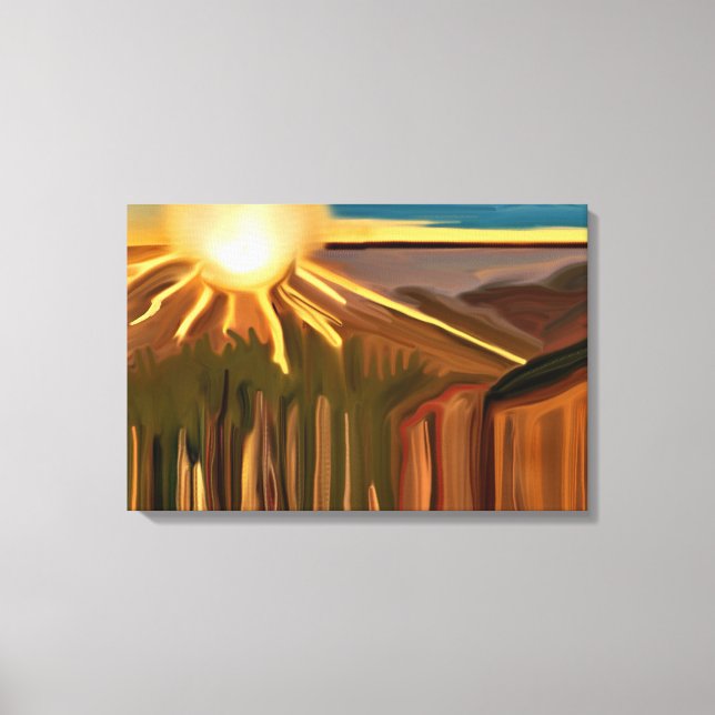 Dance of the Cacti Abstract Art Canvas Print (Front)