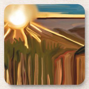 Dance of The Cacti Abstract Art Coaster