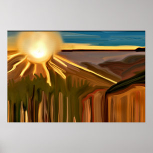 Dance Of The Cacti Abstract Art Poster