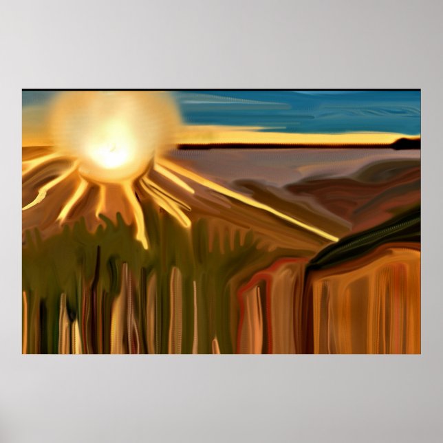 Dance Of The Cacti Abstract Art Poster (Front)