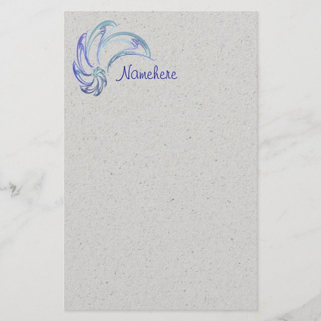 Dance of the Dolphins Abstract Art Stationery (Front)