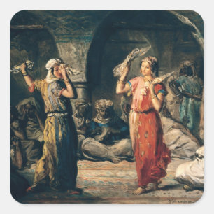 Dance of the Handkerchiefs, 1849 Square Sticker
