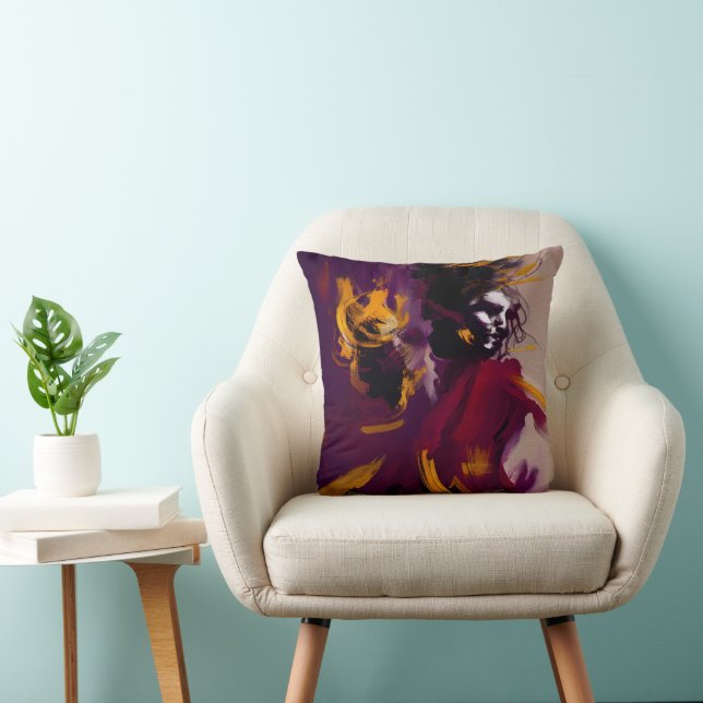 Dance Of The Mind – Expressive Abstract Figure Cushion (Chair)