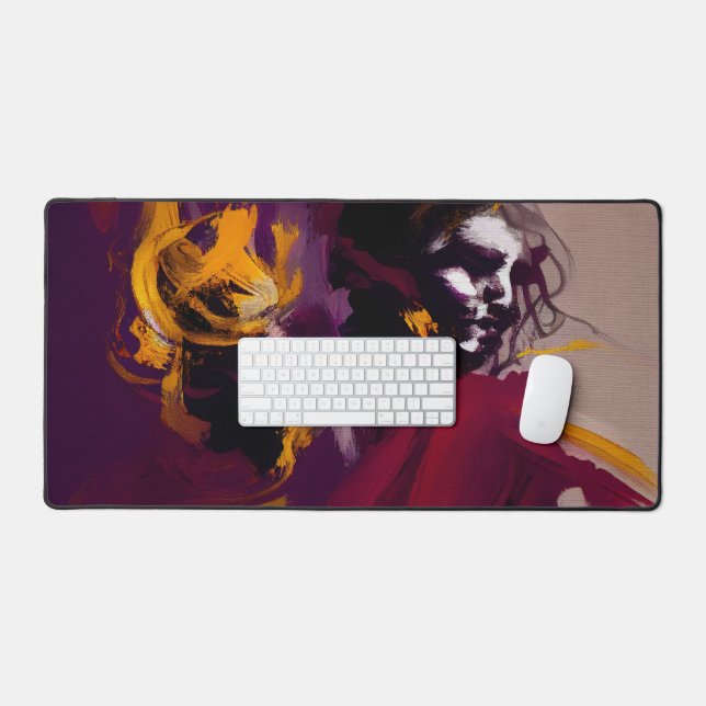 Dance Of The Mind – Expressive Abstract Figure Desk Mat (Keyboard & Mouse)