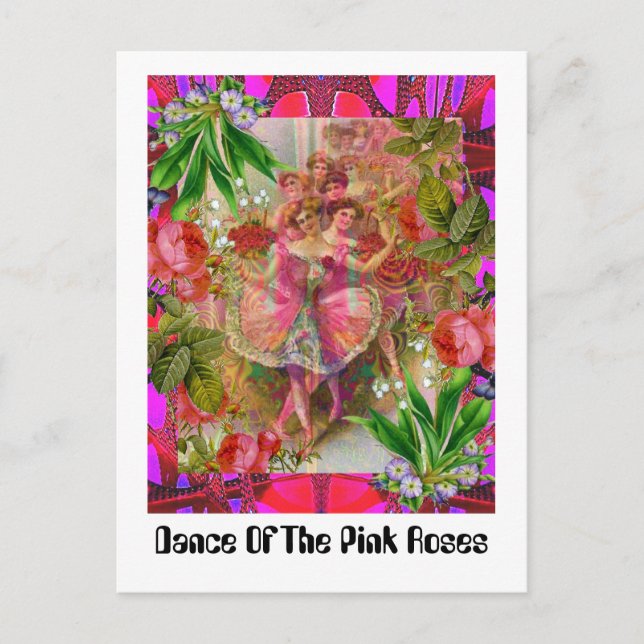 Dance Of The Pink Roses Postcard (Front)