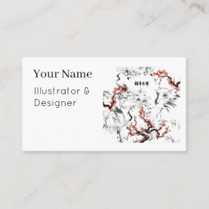 Dance of the Sacred Cranes - Traditional Art Business Card