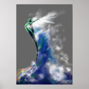 Dance of the Sea: Dark Grey Poster