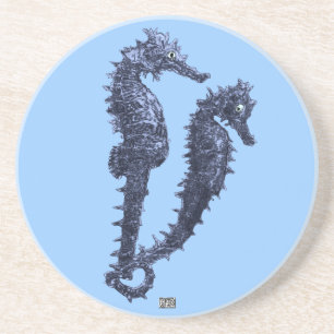 Dance Of The Seahorses (Blue) Coaster