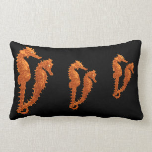 Dance Of The Seahorses (Orange) Lumbar Cushion
