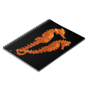 Dance Of The Seahorses (Orange) Spiral Notebook