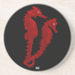Dance Of The Seahorses (Red) Coaster