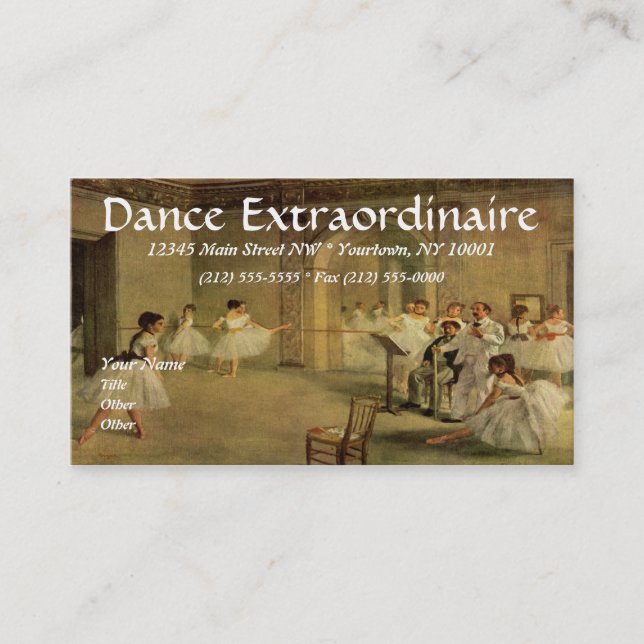 DANCE or BALLET Business Cards (Front)