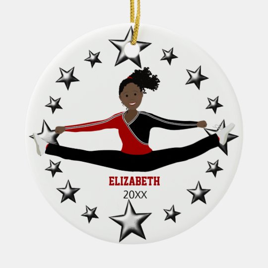Dance Or Cheer African American Red And Black Christmas Ornament
