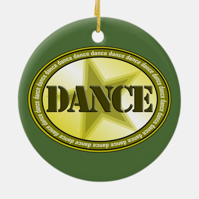 Dance Oval - Green Ceramic Tree Decoration (Back)