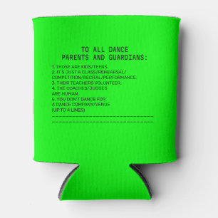 Dance Parent Reminder Apple Lime Can Cooler