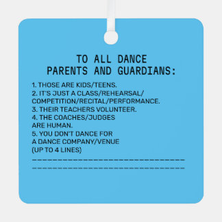 Dance Parent Reminder Apple Sky Blue Metal Tree Decoration