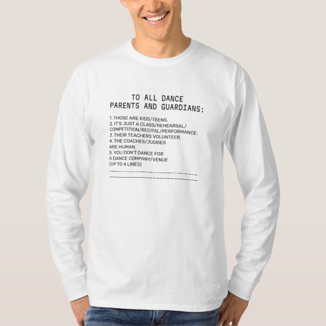 Dance Parent Reminder Apple Unisex Long Sleeve T-Shirt (Front)