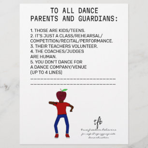 Dance Parent Reminder Apple White Flyer