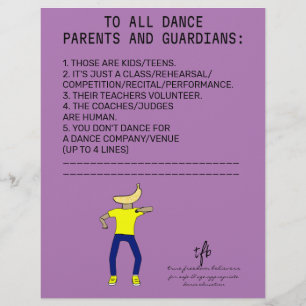 Dance Parent Reminder Banana Lavender Flyer