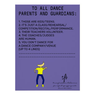 Dance Parent Reminder Banana Peri Poster