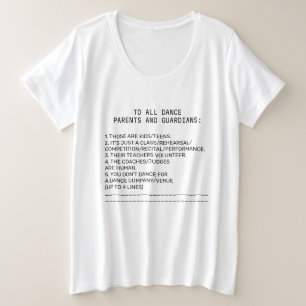 Dance Parent Reminder Banana Plus Size T-Shirt