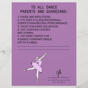 Dance Parent Reminder Sheep Lavender Flyer