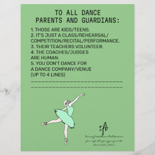 Dance Parent Reminder Sheep Sage Flyer