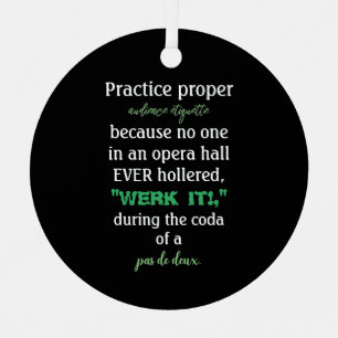 Dance Parents Audience Etiquette Green Metal Tree Decoration