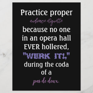 Dance Parents Audience Etiquette Lavender Flyer