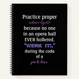 Dance Parents Audience Etiquette Lavender Notebook