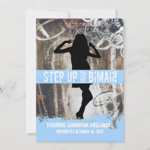 Dance Party Bat Mitzvah Invitation in A3D5FF