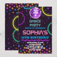 Dance Party Birthday Glow Rainbow Disco Disco Ball