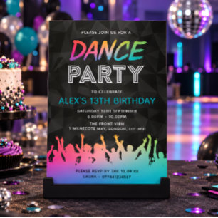 Dance Party Birthday Invitations