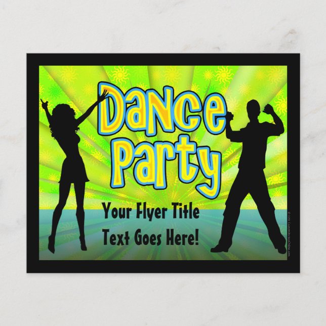 Dance Party, Neon Green/Black Flyer (Front)