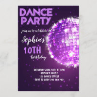 Dance Party Purple Disco Girl Birthday