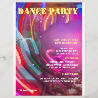 DANCE PARTY ROTATE COLK ADJUSTABLE,TEXT. FLYER