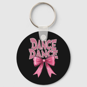 Dance Pink Dancing Bow Cute Ballet Recital Cl Girl Key Ring