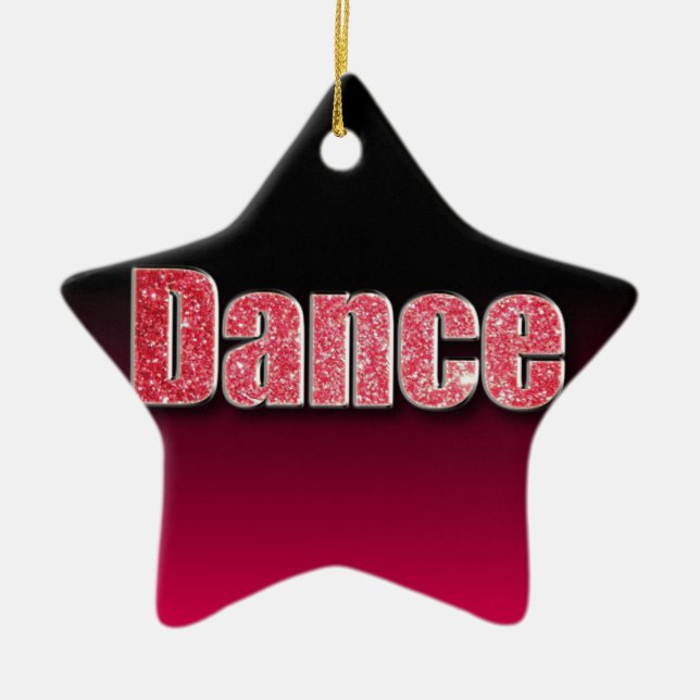 Dance Pink Glitter Ceramic Tree Decoration (Front)