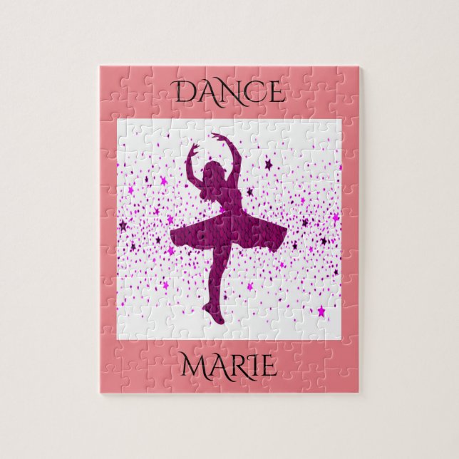 Dance puzzle for girls. Personalised name. (Vertical)
