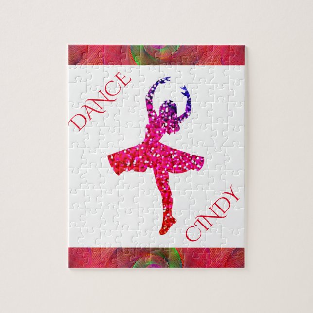 Dance puzzle for girls. Personalised name. (Vertical)