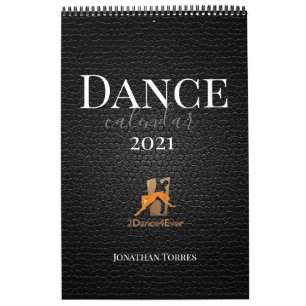 Dance Quote Black Leather Image, Logo and Name Calendar
