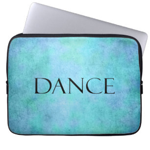 Dance Quote Teal Blue Watercolor Dancing Template Laptop Sleeve