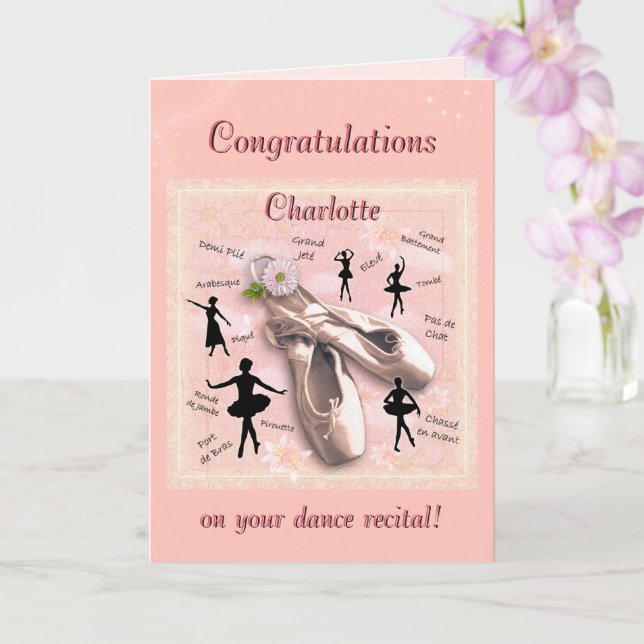Dance Recital Card with customizable text (Orchid)