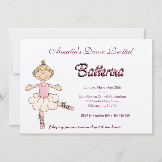 Dance Recital Invitation (Front)