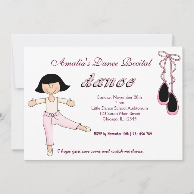 Dance Recital Invitation (Front)