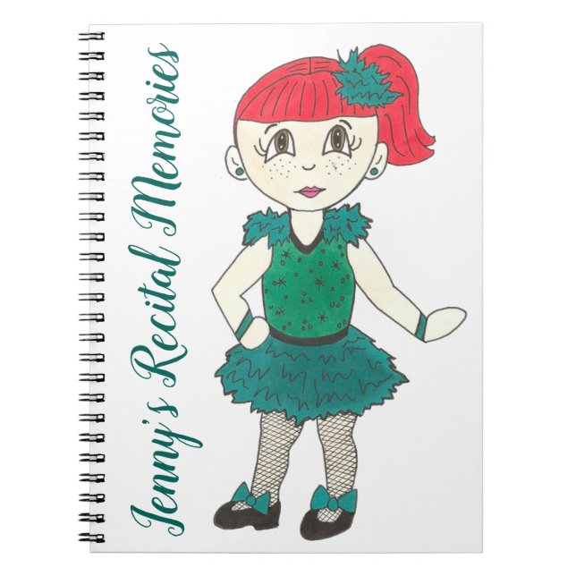 Dance Recital Memories Personalised Tap Dance Girl Spiral Notebook (Front)
