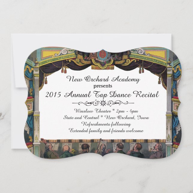 Dance Recital Vintage Theatre Invitation (Front)