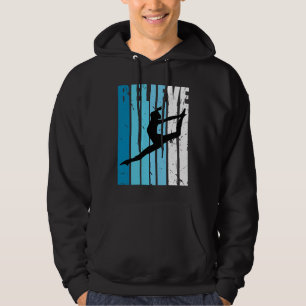 Dance Retro Believe Turquoise Dancer Dancing Fan W Hoodie