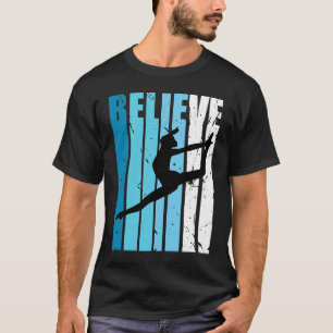 Dance Retro Believe Turquoise Dancer Dancing Fan W T-Shirt