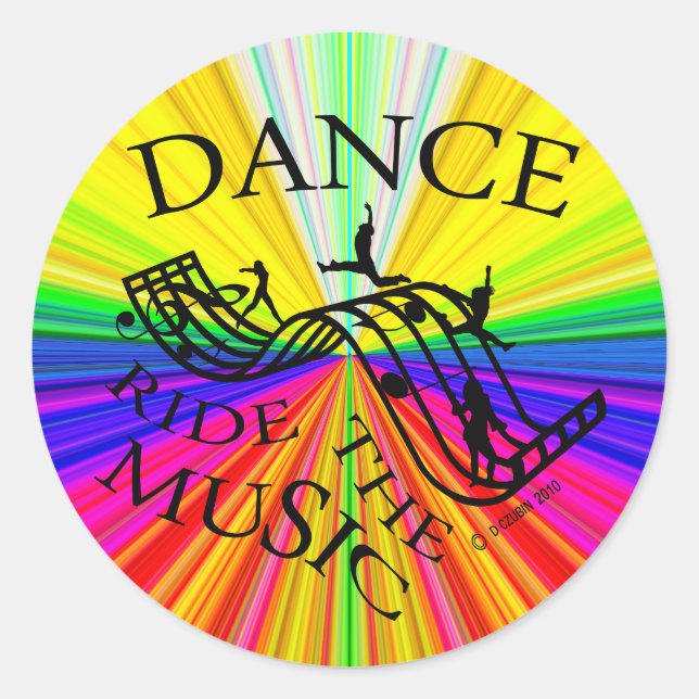 Dance Ride the Music! Classic Round Sticker (Front)